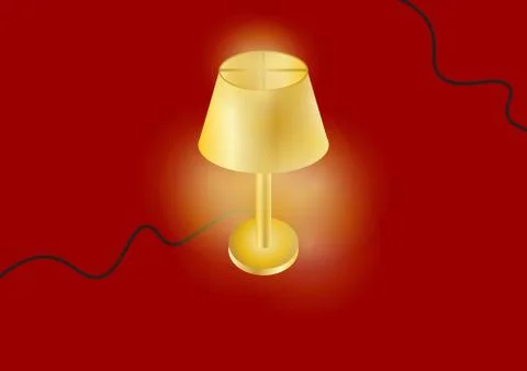 Golden table lamp Stock Illustration