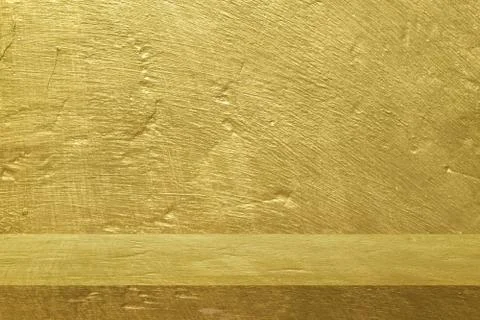 Golden table studio background. with copy space of content design for adverti Stock Photos