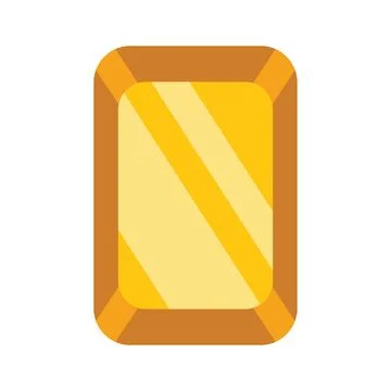 Golden tablet reflecting light with diagonal lines on its surface 库存插图