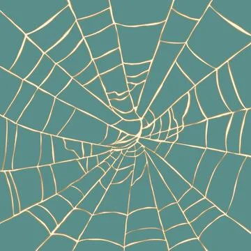 A golden tangled and complex web, from which it is difficult to find a way out Illustrazione stock