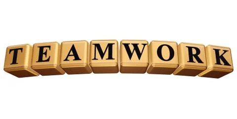 Golden teamwork isolated Stock Illustration
