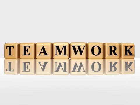 Golden teamwork with reflection Illustrazione stock