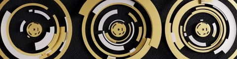 Golden Technology gear dynamic background plays in a loop 스톡 동영상 340558027