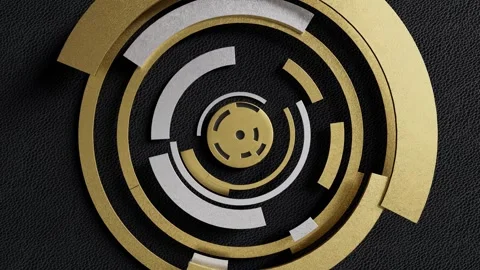 Golden Technology gear dynamic background plays in a loop 動画素材 340558165