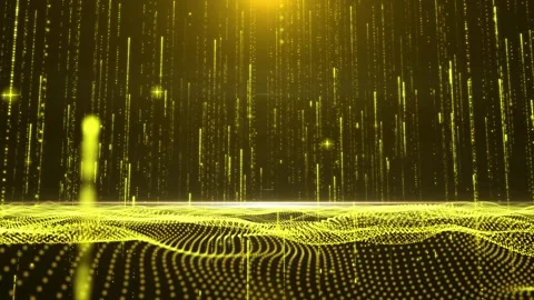 Golden Technology particle light rising stage background 1 Stock Footage 146586437