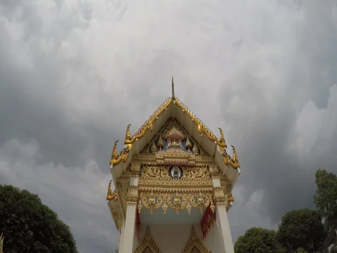 Golden temple in the clouds Stock Footage 71095457