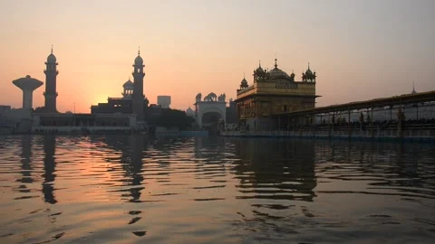Golden temple at dawn Stock Footage 137416771