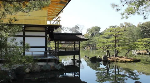 Golden Temple in Kyoto Stock Footage 25683065