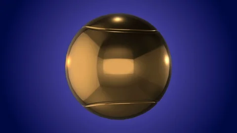 Golden tennis ball spin loop Stock Footage 86715670