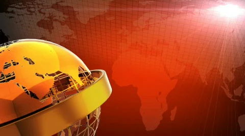 GOLDEN TERRESTIAL GLOBE Stock Footage 832004