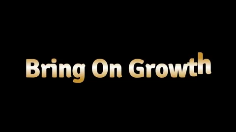 Golden text animation displaying bring on growth message against solid black Vídeo Stock 344411963