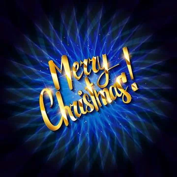 Golden text on dark blue background. Stock Illustration