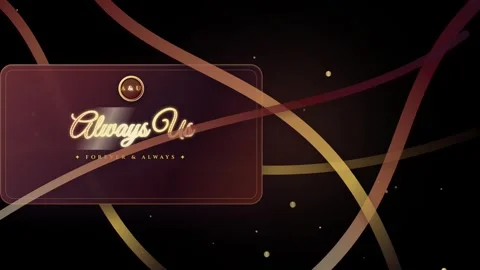 Golden text design with abstract lines on a black background Stock Footage 344430084