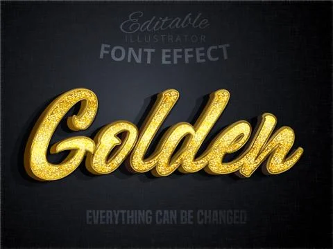 Golden text, editable font effect Stock Illustration