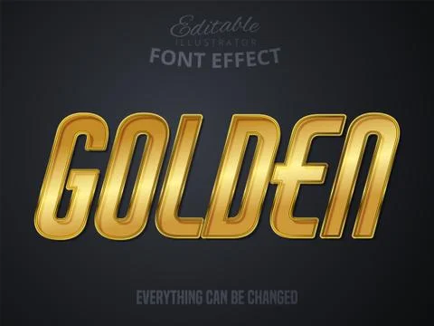 Golden text, editable font effect Stock Illustration