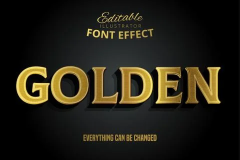 Golden text, editable font effect Stock Illustration