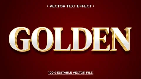 Golden text effect with modern and elegant 3d luxury style Stock Illustration