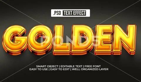 Golden Text Style Effect PSD Template