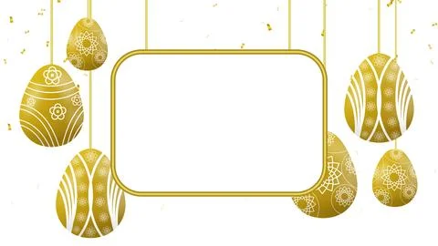 Golden texture eggs for Easter celebration and decoration Illustrazione stock