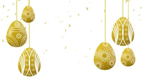 Golden texture eggs for Easter celebration and decoration イラスト素材