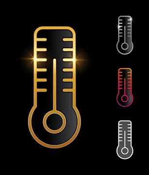 Golden thermometer vector symbol Stock Illustration