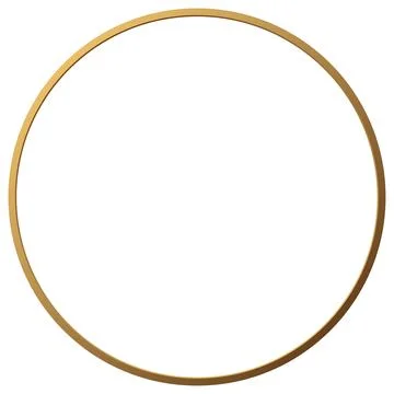 Golden thin ring with gradient on white background. Clipart. Illustrazione stock
