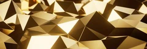 Golden three-dimensional geometric repeating background Stock Footage 326309119