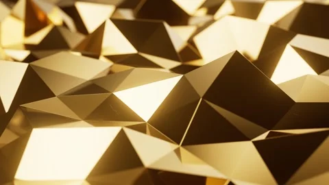Golden three-dimensional geometric repeating background Stock Footage 326309137