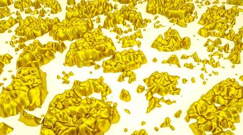 Golden three-dimensional spots on a white background. 3d render illustration Stock Illustration