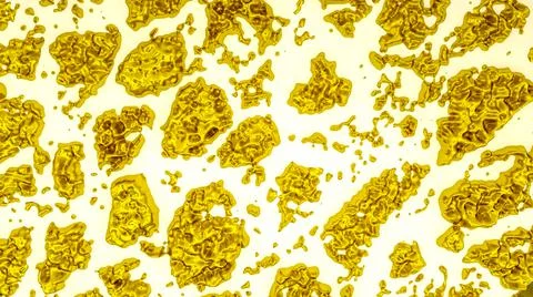 Golden three-dimensional spots on a white background. 3d render illustration Stock Illustration