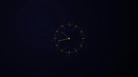 Golden Ticking Clock Loop - Minimal Sparkling Time Countdown Backdrop Stock Footage 341786791