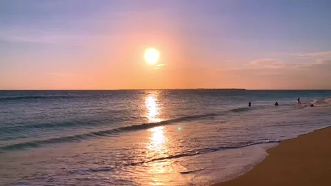 Golden time at beach. Stock Footage 241694360