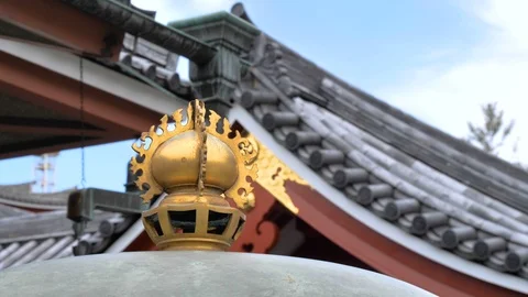 The golden tip of the fence in Senso-ji Temple in Tokyo Japan Stock Footage 121425853