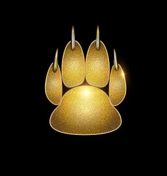 Golden trace of paw Stock Illustration
