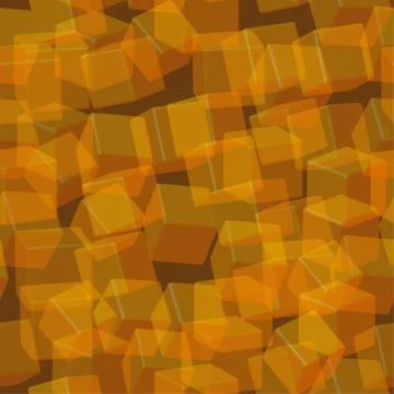 Golden Transparent Cubes Seamless Pattern, 3D Illustration Stock Illustration