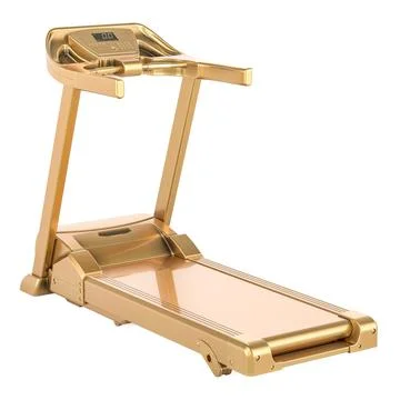 Golden Treadmill, 3D rendering Stock Illustration
