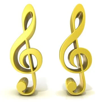 Golden treble clefs Stock Illustration