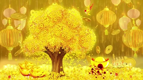 The golden tree of wealth Stock Footage 236572403