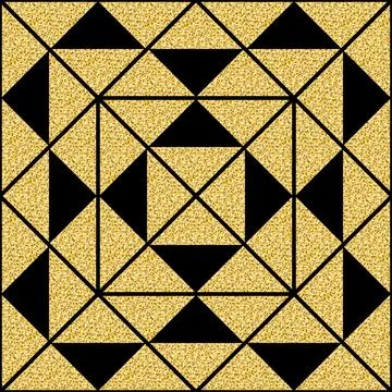 Golden triangle geometric seamless pattern golden shiny background Stock Illustration