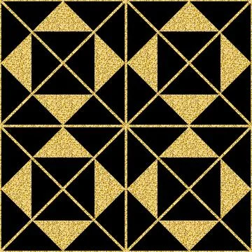 Golden triangle geometric seamless pattern golden shimmer shiny design Ilustración de archivo