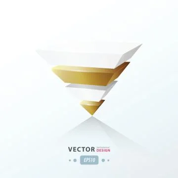 Golden triangle infographic template Stock Illustration