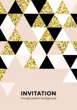 Golden triangle pattern background for invitation card or holida festival par 스톡 일러스트