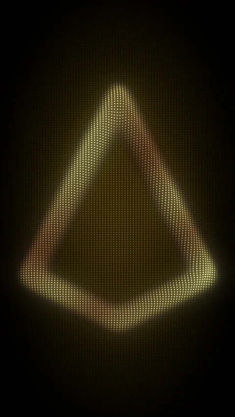 Golden Triangle Pyramid Frame Rotating Animation Stock Footage 333261064
