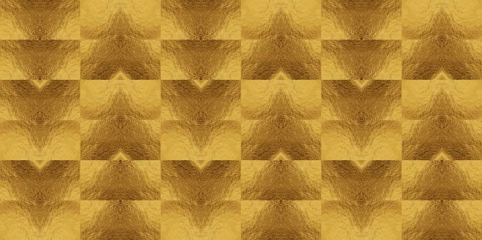 Golden triangle seamless pattern. Background banner or border with golden chr Illustrazione stock