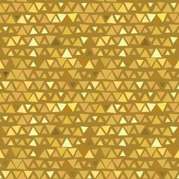 Golden Triangle seamless pattern, yellow beige background. Vector Illustrazione stock
