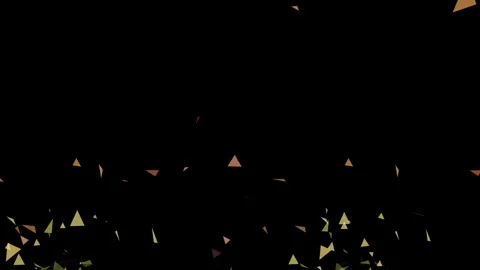 Golden triangles dynamically falling against a striking black background for Stock Footage 321386365