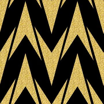 Golden triangular angle geometric abstract seamless pattern Stock Illustration