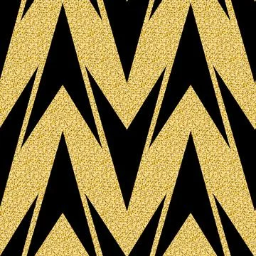 Golden triangular angle geometric abstract seamless pattern for creative desi Stock Illustration
