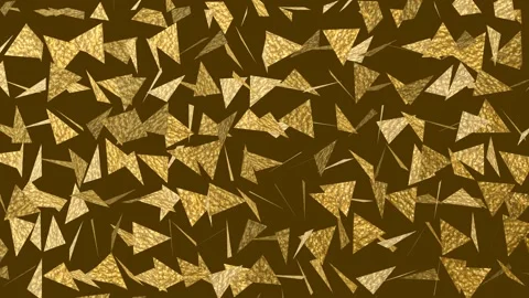 Golden triangular patterns create a mesmerizing texture effect Stock Footage 310179783