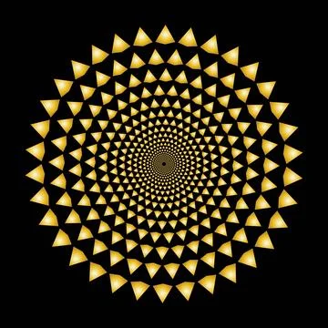 Golden Triangular Spiral Vortex Stock Illustration